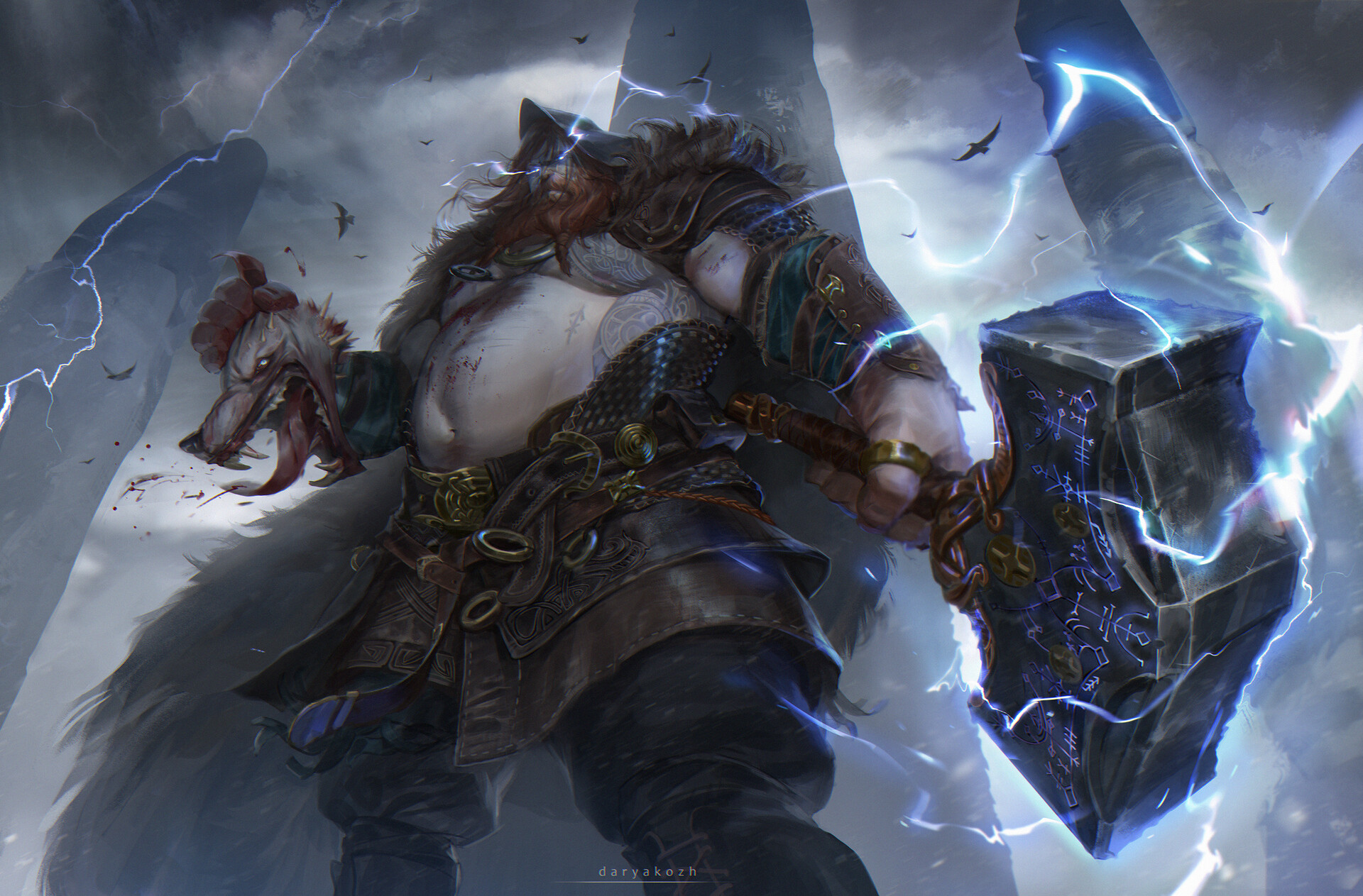 Thor - God of War Ragnarok Fanart by Darya Kozhemyakina