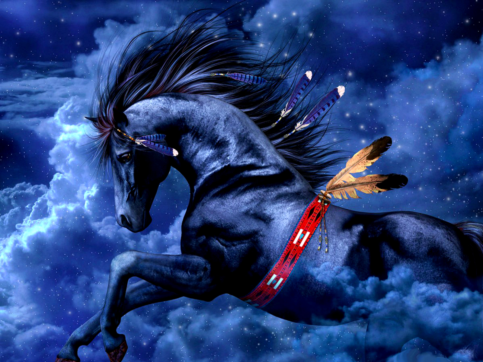 Shadowfax White Horse On A Blue Sky Art Print by 66north - Photos.com