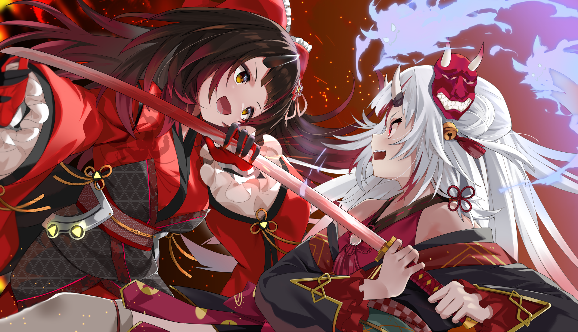 Download Roboco (Virtual Youtuber) Nakiri Ayame Hololive Anime Virtual Youtuber 4k Ultra HD Wallpaper by satohitoB