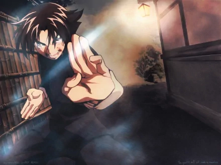 An HD wallpaper featuring Shirahama Kenichi from the anime Kenichi: The Mightiest Disciple, showcasing a dynamic pose as he demonstrates his martial arts skills.