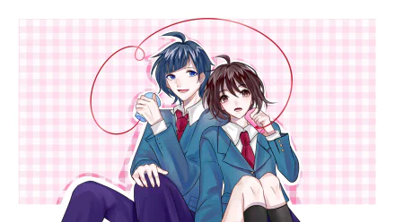 Yujiro Someya Hiyori Suzumi Anime To Become a Real Heroine! The Unpopular Girl and the Secret Task HD Desktop Wallpaper | Background Image