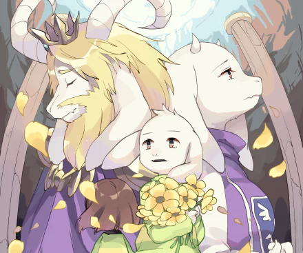 Toriel (Undertale) Chara (Undertale) Flowey (Undertale) Asgore (Undertale) video game Undertale HD Desktop Wallpaper | Background Image