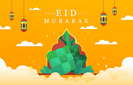 religious Eid Mubarak HD Desktop Wallpaper | Background Image