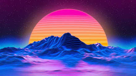 artistic retrowave HD Desktop Wallpaper | Background Image