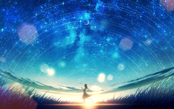 shooting star starry sky Anime sky Sky Anime HD Desktop Wallpaper | Background Image