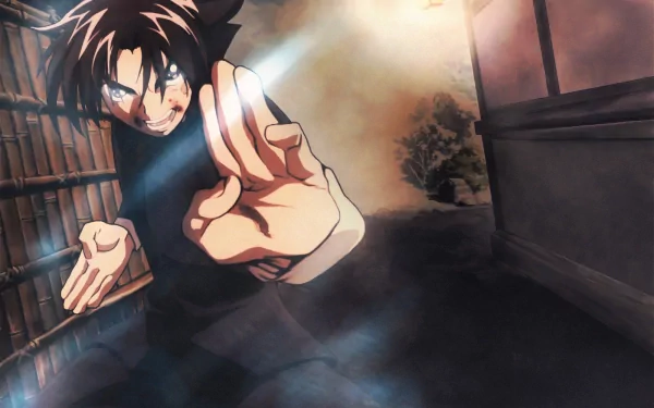 An HD wallpaper featuring Shirahama Kenichi from the anime Kenichi: The Mightiest Disciple, showcasing a dynamic pose as he demonstrates his martial arts skills.