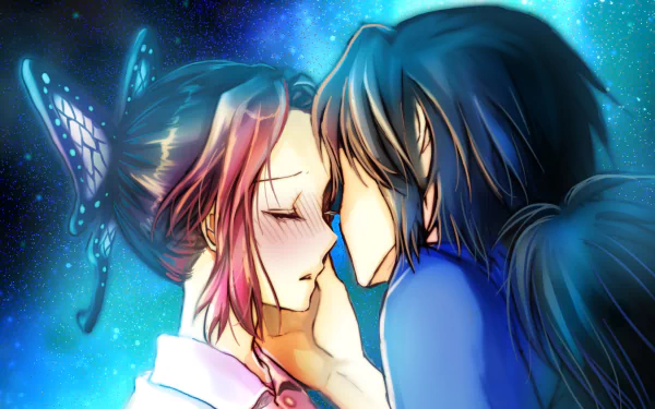 GiyuShino (Demon Slayer) Giyuu Tomioka Shinobu Kochou Anime Demon Slayer: Kimetsu no Yaiba HD Desktop Wallpaper | Background Image