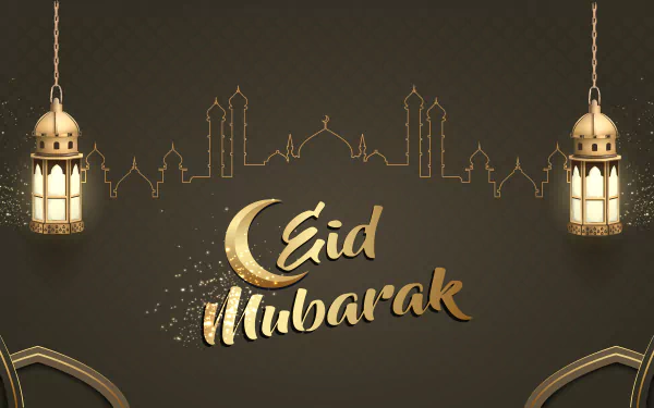 religious Eid Mubarak HD Desktop Wallpaper | Background Image