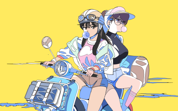 Anime Couple Bike HD Wallpaper | Background Image