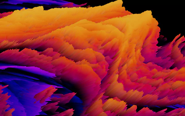 Abstract wave pattern in vibrant orange and purple hues, rendered in stunning 4K Ultra HD as a dynamic PC desktop wallpaper background.