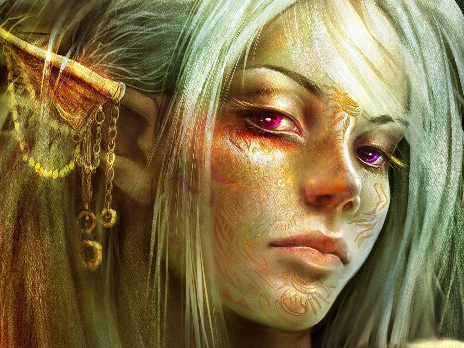Fantasy elf desktop wallpaper by Kirsi Salonen