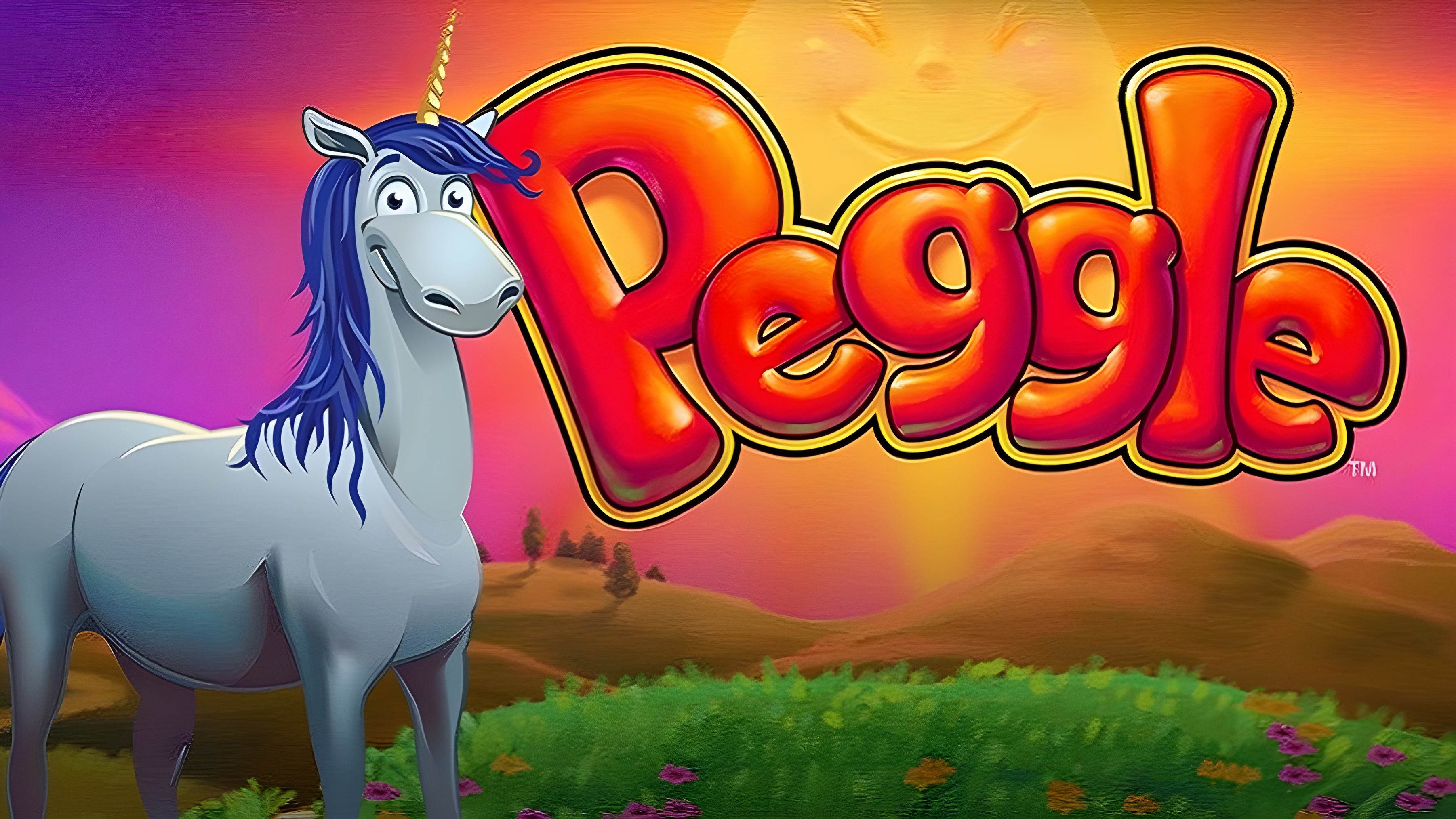 Download Smiley Sunset Sun Sunshine Unicorn Video Game Peggle HD Wallpaper