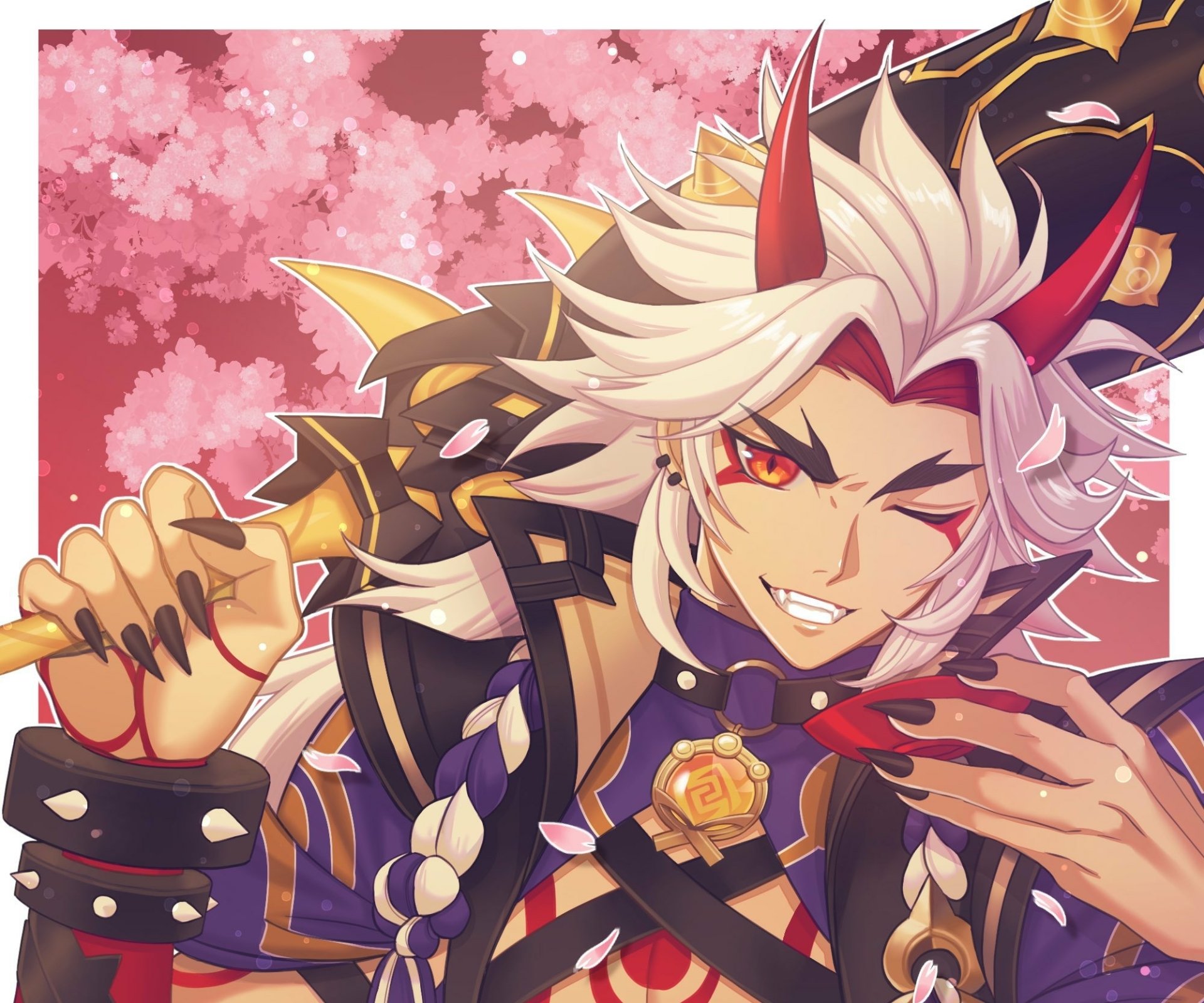 Download Arataki Itto Video Game Genshin Impact HD Wallpaper