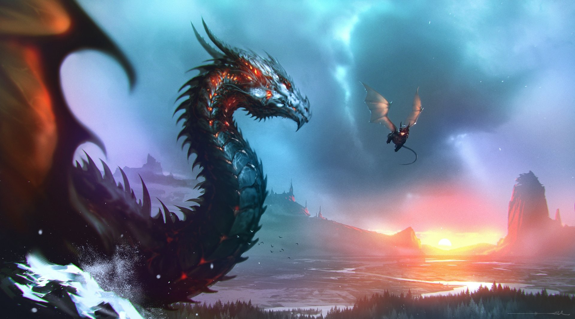 Download Fantasy Dragon 8k Ultra HD Wallpaper by Ömer Tunç
