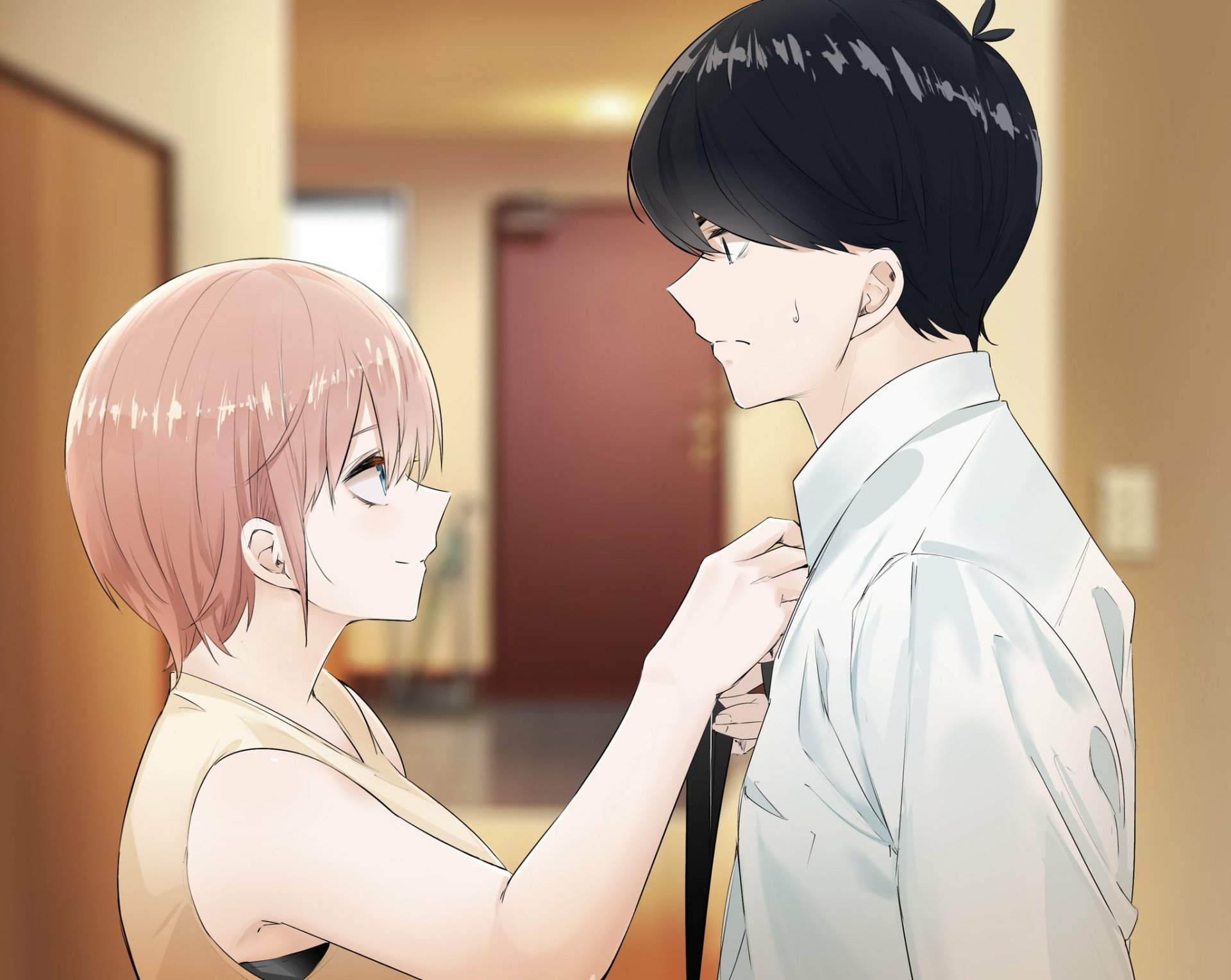 Download Fuutarou Uesugi Ichika Nakano Anime The Quintessential Quintuplets HD Wallpaper by まめ