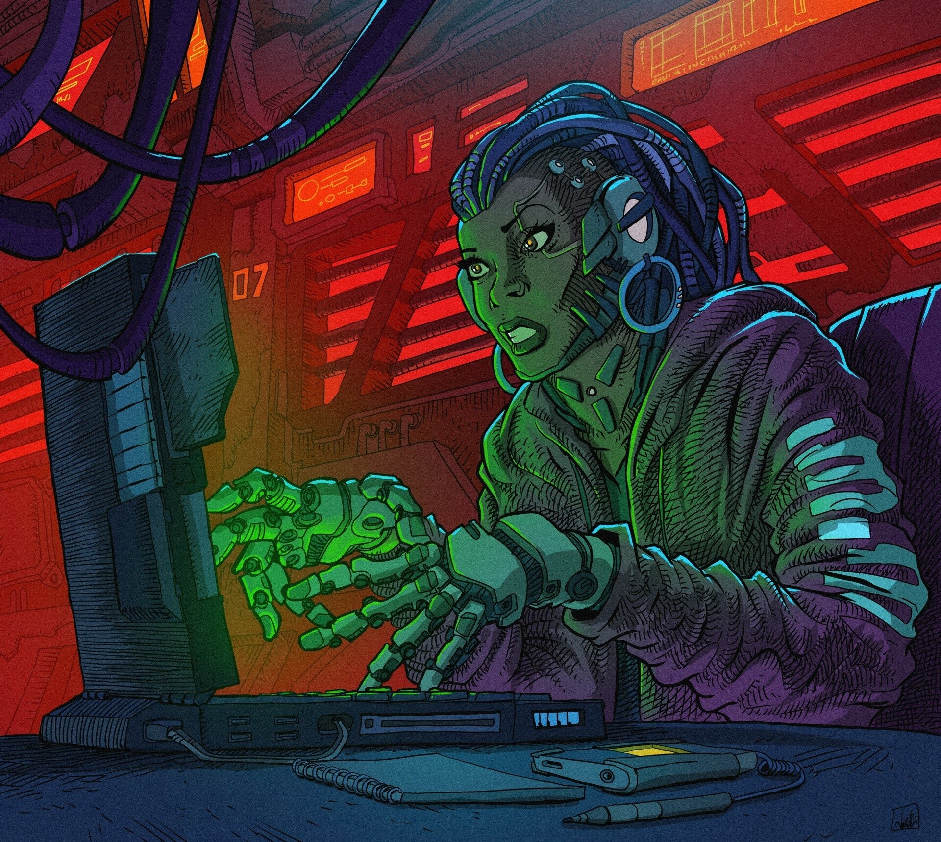 Download Sci Fi Cyborg HD Wallpaper by João Antunes Jr.