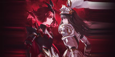  Red Knight facing White Knight