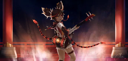 Xinyan (Genshin Impact) video game Genshin Impact HD Desktop Wallpaper | Background Image