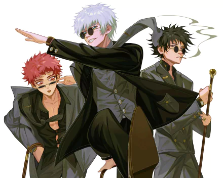 Megumi Fushiguro Yuji Itadori Satoru Gojo Anime Jujutsu Kaisen HD Desktop Wallpaper | Background Image