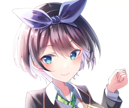 HD PC desktop wallpaper featuring Ruka Sarashina from the anime Rent-A-Girlfriend, showcasing her with blue eyes and a purple bow in her short brown hair.