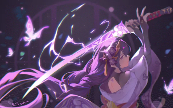 Baal Raiden Shogun (Genshin Impact) video game Genshin Impact HD Desktop Wallpaper | Background Image