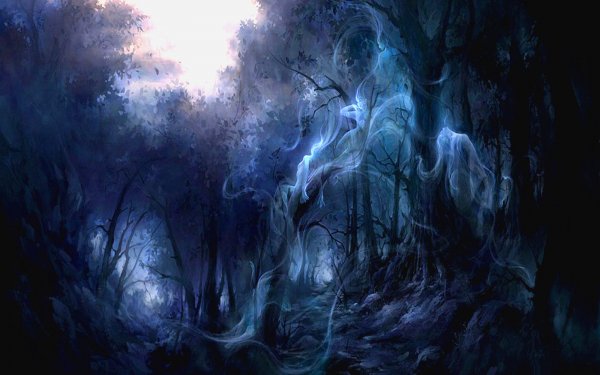 Oscuro Ghost Dragón Bosque Gótico Humo Spirit Fondo de pantalla HD | Fondo de Escritorio