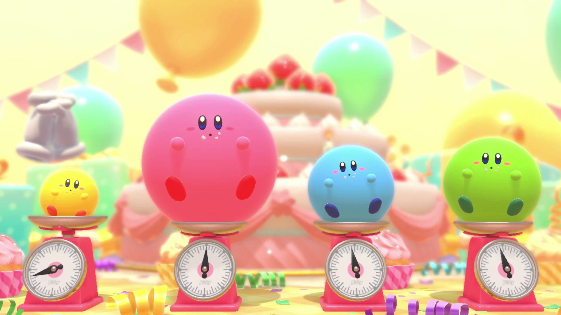 Kirby s Dream Buffet HD Wallpaper Colorful Video Game Celebration 
