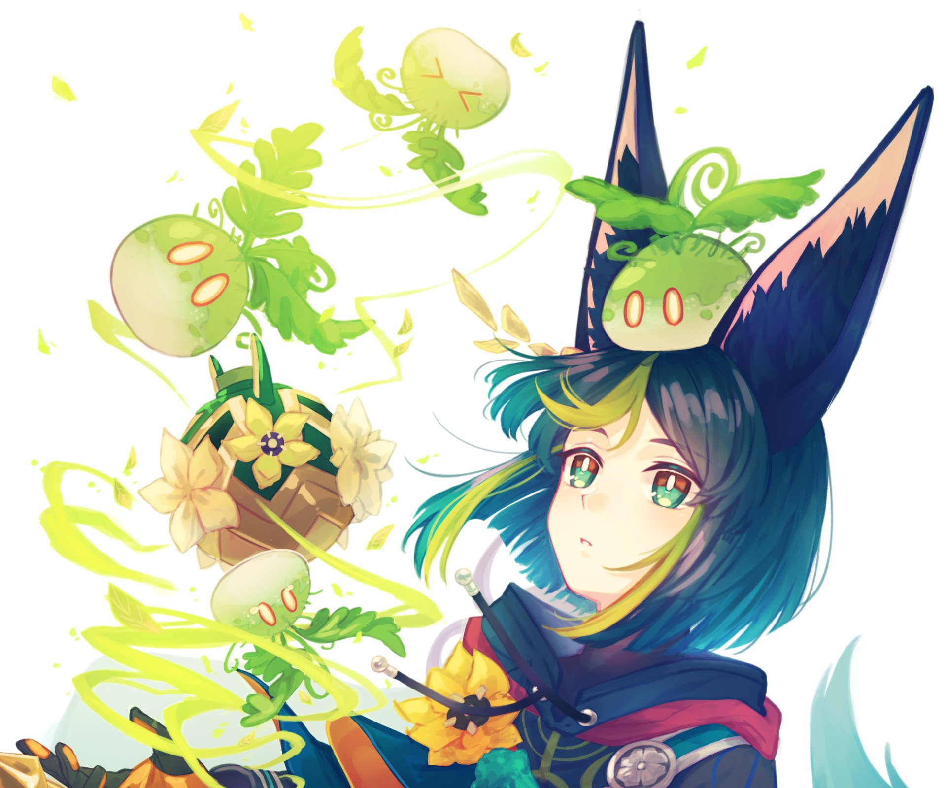 Download Tighnari (Genshin Impact) Slime (Genshin Impact) Video Game Genshin Impact HD Wallpaper