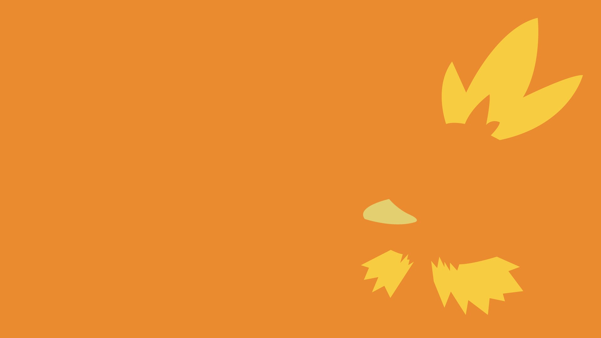 Download Vibrant Pokemon Fan Art Against a Tangerine Background Wallpaper