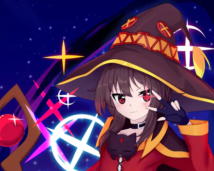 Chomusuke (KonoSuba) Megumin (KonoSuba) Anime KonoSuba - God’s blessing on this wonderful world!! HD Desktop Wallpaper | Background Image