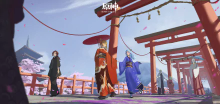 Yoimiya (Genshin Impact) Kamisato Ayaka (Genshin Impact) video game Genshin Impact HD Desktop Wallpaper | Background Image