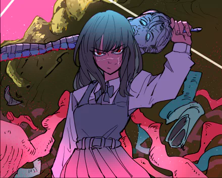 War Devil Asa Mitaka Anime Chainsaw Man HD Desktop Wallpaper | Background Image