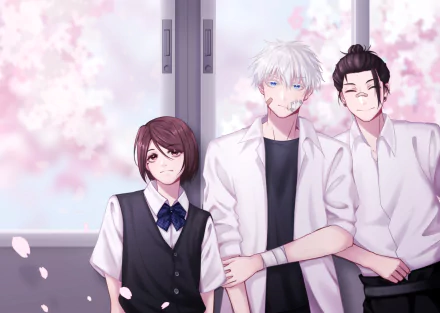 Suguru Geto Shoko Ieiri Satoru Gojo Anime Jujutsu Kaisen Gojo & Geto HD Desktop Wallpaper | Background Image