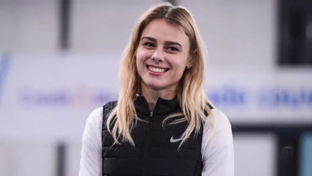 high jump athlete blonde Ukrainian Yuliia Levchenko Sports HD Desktop Wallpaper | Background Image