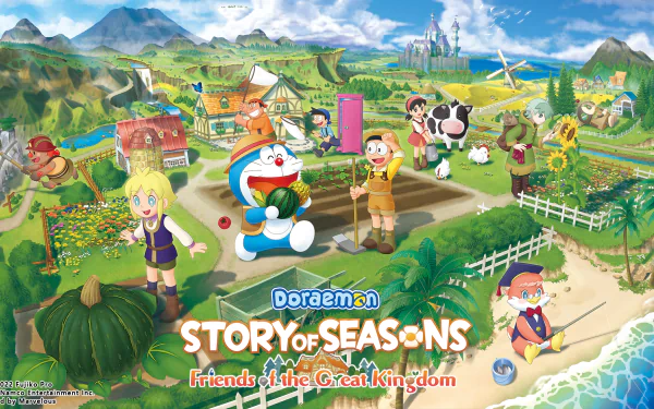 video game Doraemon Story of Seasons: Friends of the Great Kingdom HD Desktop Wallpaper | Background Image