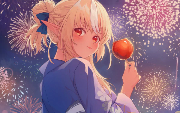 hololive Shiranui Flare Anime Virtual Youtuber HD Desktop Wallpaper | Background Image