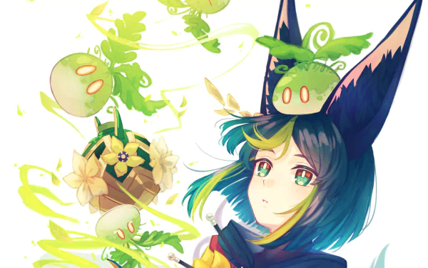 Tighnari (Genshin Impact) Slime (Genshin impact) video game Genshin Impact HD Desktop Wallpaper | Background Image