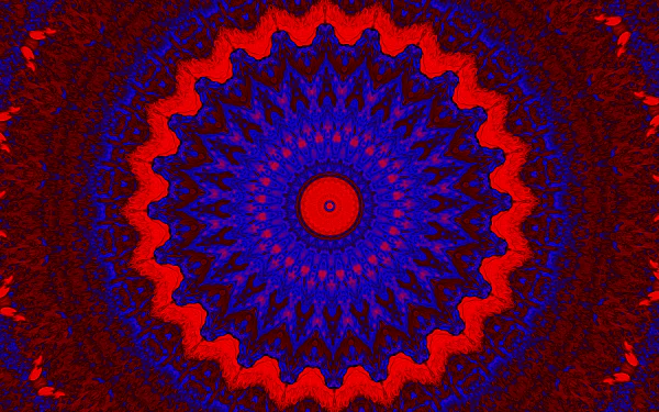  Red and Blue Kaleidoscope Circle