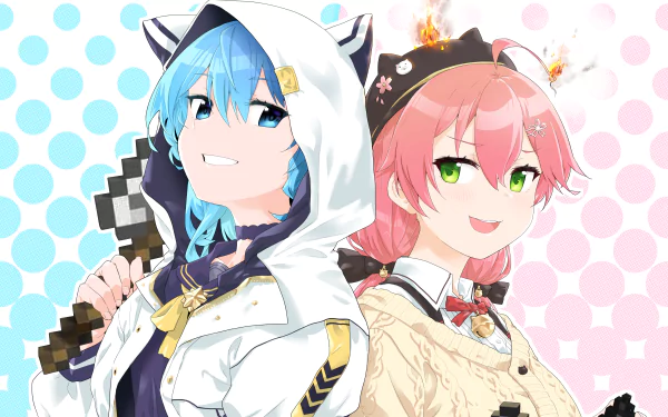 hololive Sakura Miko Hoshimachi Suisei Anime Virtual Youtuber HD Desktop Wallpaper | Background Image