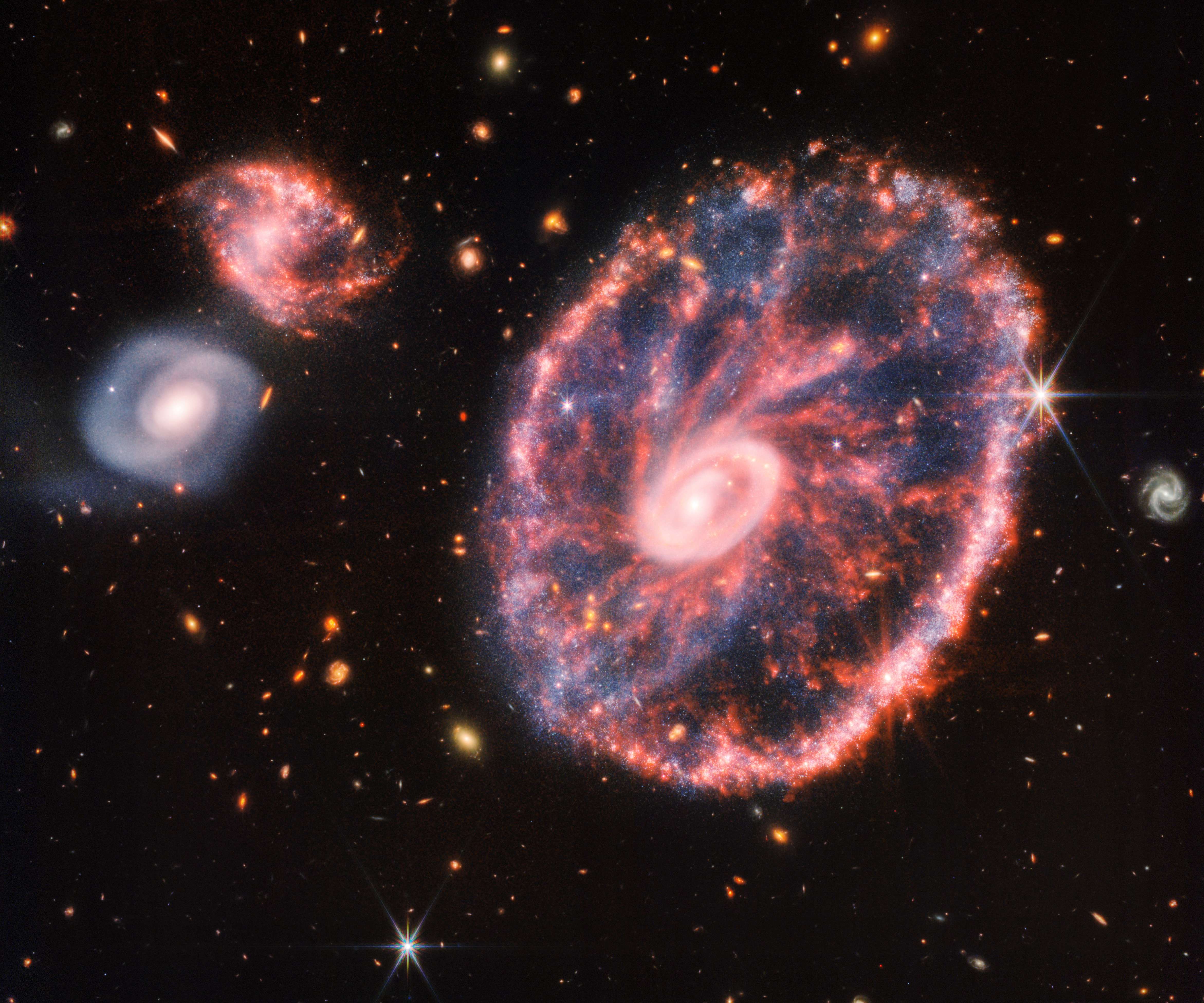 Cartwheel Galaxy (NIRCam and MIRI Composite Image)