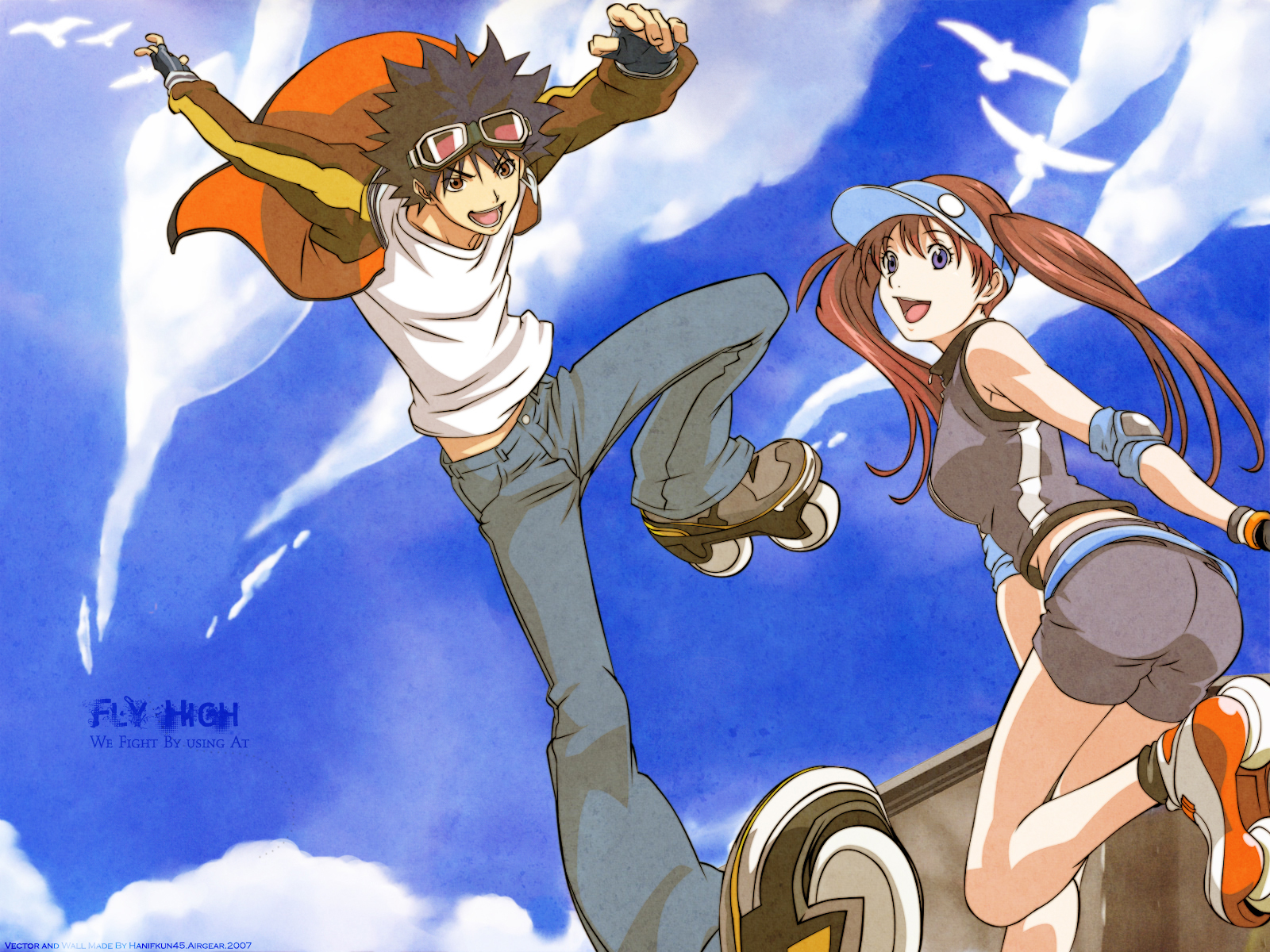 Colorful artwork featuring characters from the popular anime series Air Gear, perfect for your desktop.