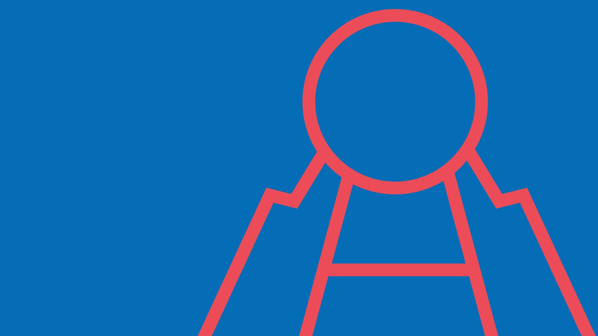 HD PC wallpaper featuring a minimalist outline of Kyogre, the legendary water Pokémon from the Pokémon anime series, set against a solid blue background.