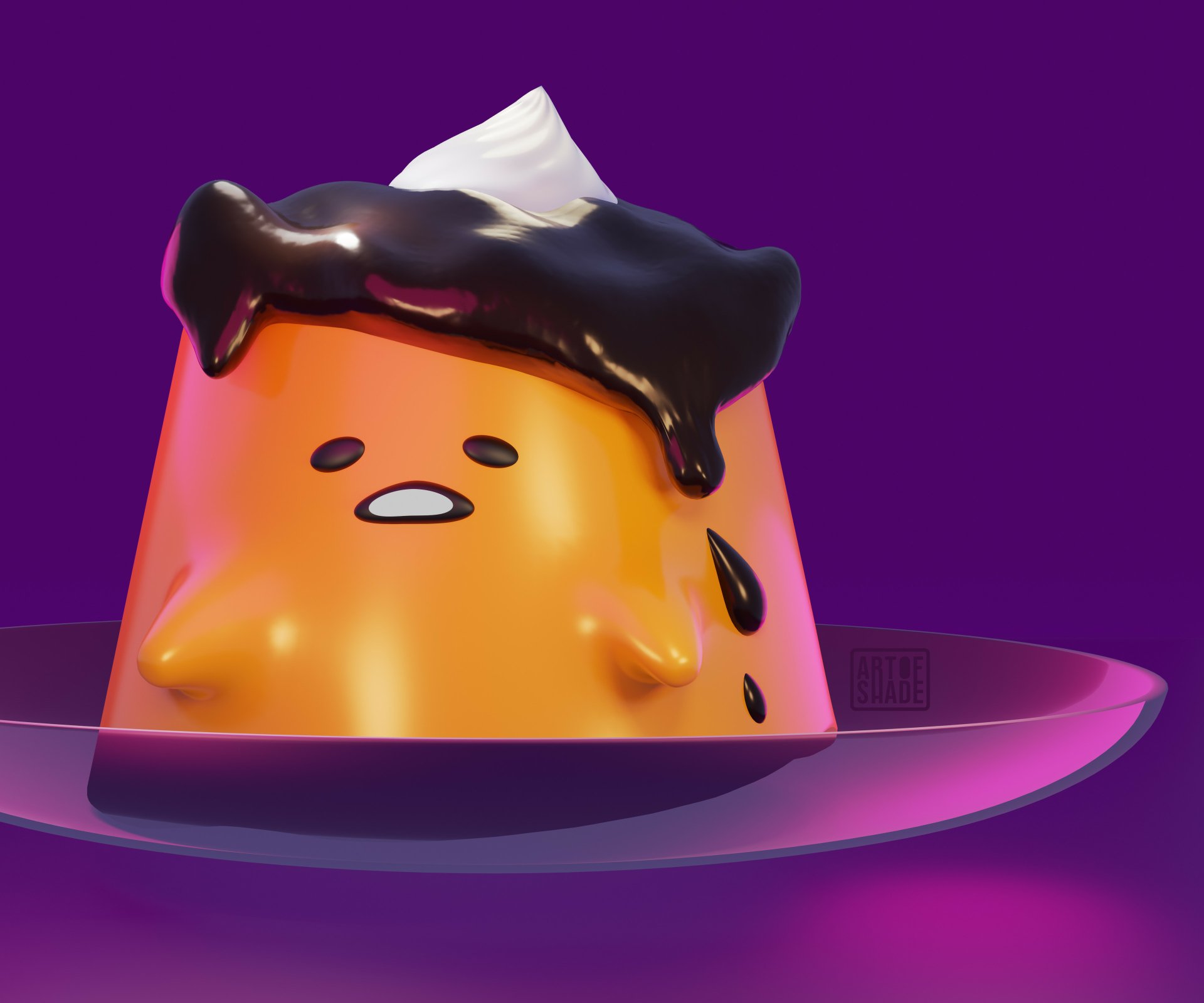 Gudetama Pudding — Artistic 4K Ultra HD Wallpaper by Kalina Stoicheva