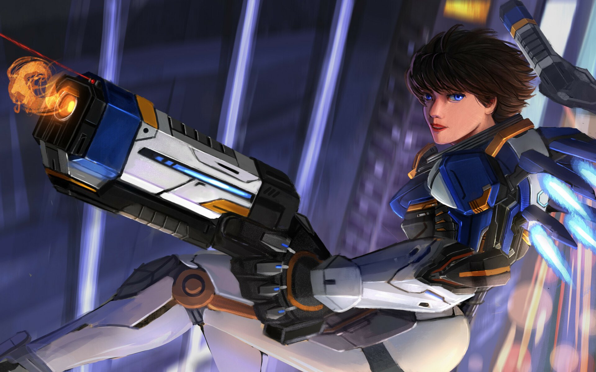 Download Sci Fi Woman Warrior HD Wallpaper by Herawan L. Utomo