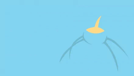 HD PC desktop wallpaper featuring Surskit, the water and bug-type Pokémon, illustrated in anime style against a clear blue background.