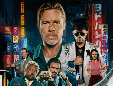 Brian Tyree Henry Zazie Beetz Joey King Brad Pitt movie bullet train HD Desktop Wallpaper | Background Image