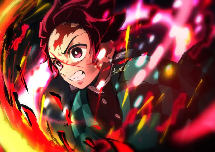 Kyojuro Rengoku from Demon Slayer: Kimetsu no Yaiba in a fiery, dynamic 4K Ultra HD anime wallpaper background for PC desktop.