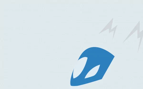 Minimalist anime-style HD PC wallpaper featuring Latios from Pokémon with a light background and subtle lightning bolt accents.