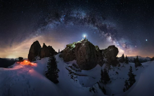 starry sky night photography camping HD Desktop Wallpaper | Background Image