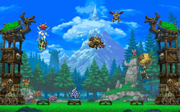 video game Vikings On Trampolines HD Desktop Wallpaper | Background Image